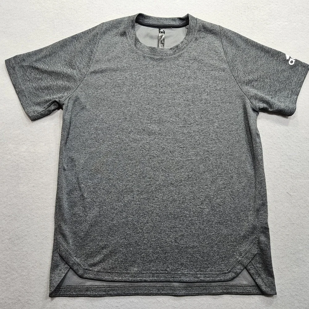 Adidas Heavy Knit Athletic T Shirt Mens Medium Charcoal Gray Raglan Sleeve
